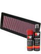 K&N Air Filter 33-2936 + Aerosol Recharge Kit