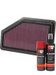 K&N Air Filter 33-2961 + Aerosol Recharge Kit