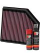 K&N Air Filter 33-2972 + Aerosol Recharge Kit