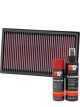 K&N Air Filter 33-2999 + Aerosol Recharge Kit