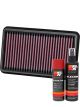 K&N Air Filter 33-3000 + Aerosol Recharge Kit