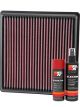 K&N Air Filter 33-3011 + Aerosol Recharge Kit