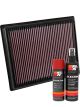 K&N Air Filter 33-3035 + Aerosol Recharge Kit