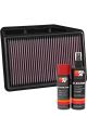 K&N Air Filter 33-3061 + Aerosol Recharge Kit