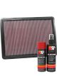 K&N Air Filter 33-3077 + Aerosol Recharge Kit