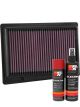 K&N Air Filter 33-3087 + Aerosol Recharge Kit