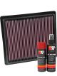 K&N Air Filter 33-3092 + Aerosol Recharge Kit