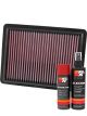 K&N Air Filter 33-3096 + Aerosol Recharge Kit