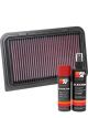 K&N Air Filter 33-3126 + Aerosol Recharge Kit