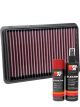 K&N Air Filter 33-3129 + Aerosol Recharge Kit