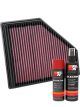 K&N Air Filter 33-3136 + Aerosol Recharge Kit