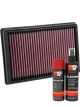 K&N Air Filter 33-3138 + Aerosol Recharge Kit
