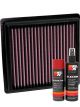 K&N Air Filter 33-3154 + Aerosol Recharge Kit