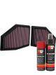 K&N Air Filter 33-3155 + Aerosol Recharge Kit