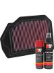 K&N Air Filter 33-5019 + Aerosol Recharge Kit