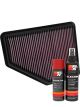 K&N Air Filter 33-5051 + Aerosol Recharge Kit