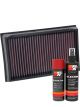 K&N Air Filter 33-5084 + Aerosol Recharge Kit