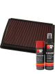 K&N Air Filter DU-9001 + Aerosol Recharge Kit