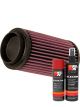 K&N Air Filter PL-1003 + Aerosol Recharge Kit