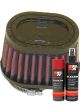 K&N Air Filter RU-1820 + Aerosol Recharge Kit