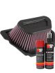 K&N Air Filter YA-1015 + Aerosol Recharge Kit