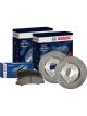 Bosch Rear Disc Brake Rotors + Blue Brake Pads