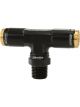Aeroflow 1/8 Inch NPT Tee to 2 x 1/4 Inch 120 Black