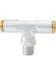 Aeroflow 1/8 Inch NPT Tee to 2 x 1/4 Inch 120 Silver