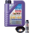 LIQUI MOLY Leichtlauf High Tech 5W-40 1L Silver Service Kit + 6L Drip Tray