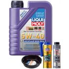 LIQUI MOLY Leichtlauf High Tech 5W-40 1L Gold Service Kit + 6L Drip Tray