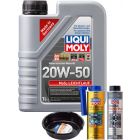 LIQUI MOLY MoS2 Leichtlauf 20W-50 1L Gold Service Kit + 6L Drip Tray