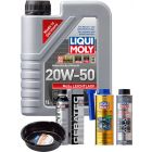 LIQUI MOLY MoS2 Leichtlauf 20W-50 1L Platinum Service Kit + 6L Drip Tray