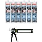 Soudal T-Rex Power Flexi Adhesive Sealant Bright White 290ml 6 Pack + Gun Kit