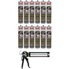 Soudal T-Rex Power Xtreme Adhesive Sealant White 280ml 12 Pack + Gun Kit