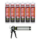 Soudal Multibond SMX25 Flex & Seal Sealant Black 290ml 6 Pack + Gun Kit