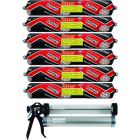 Soudal Multibond SMX25 Flex & Seal Sealant Off White 600ml 6 Pack + Gun Kit