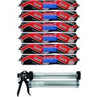 Soudal Multibond SMX35 Seal & Stretch Sealant Concrete Grey 600ml 6 Pack + Gun Kit