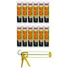 Soudal Fill & Paint Gap Filler Joint Sealant White 300ml 12 Pack + Gun Kit