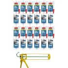 Soudal Wet On Wet Express Gap Filler White Sealant 300ml 12 Pack + Gun Kit