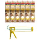 Soudal Timber & Parquet High Quality Sealant Beech 290ml 6 Pack + Gun Kit