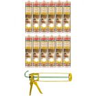Soudal Timber & Parquet High Quality Sealant Cherry 290ml 12 Pack + Gun Kit