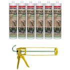 Soudal Repair Express Acrylic Polymer Based Cement Beige 290ml 6 Pack + Gun Kit