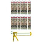 Soudal Repair Express Acrylic Polymer Based Cement Beige 290ml 12 Pack + Gun Kit