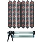 Soudal Soudaseal Fire Resistant Elastic Joint Adhesive Sealant Limestone 600ml 6 Pack + Gun Kit