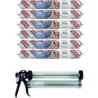 Soudal SMX 20 Plus Hybrid Polymer Flooring Adhesive Light Brown 600ml 6 Pack + Gun Kit