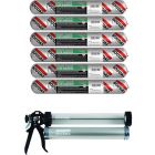 Soudal High Tack Stud Adhesive High Bond Strength Zero Slump 600ml 6 Pack + Gun Kit