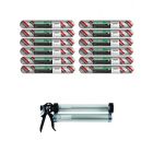 Soudal High Tack Stud Adhesive High Bond Strength Zero Slump 600ml 12 Pack + Gun Kit