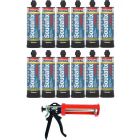 Soudal Soudafix VE400-SF Fast Curing Vinylester Grey 380ml 12 Pack + Gun Kit