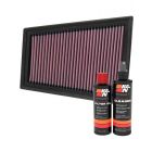 K&N Air Filter 33-2376 + Recharge Kit