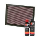 K&N Air Filter 33-2391 + Recharge Kit
